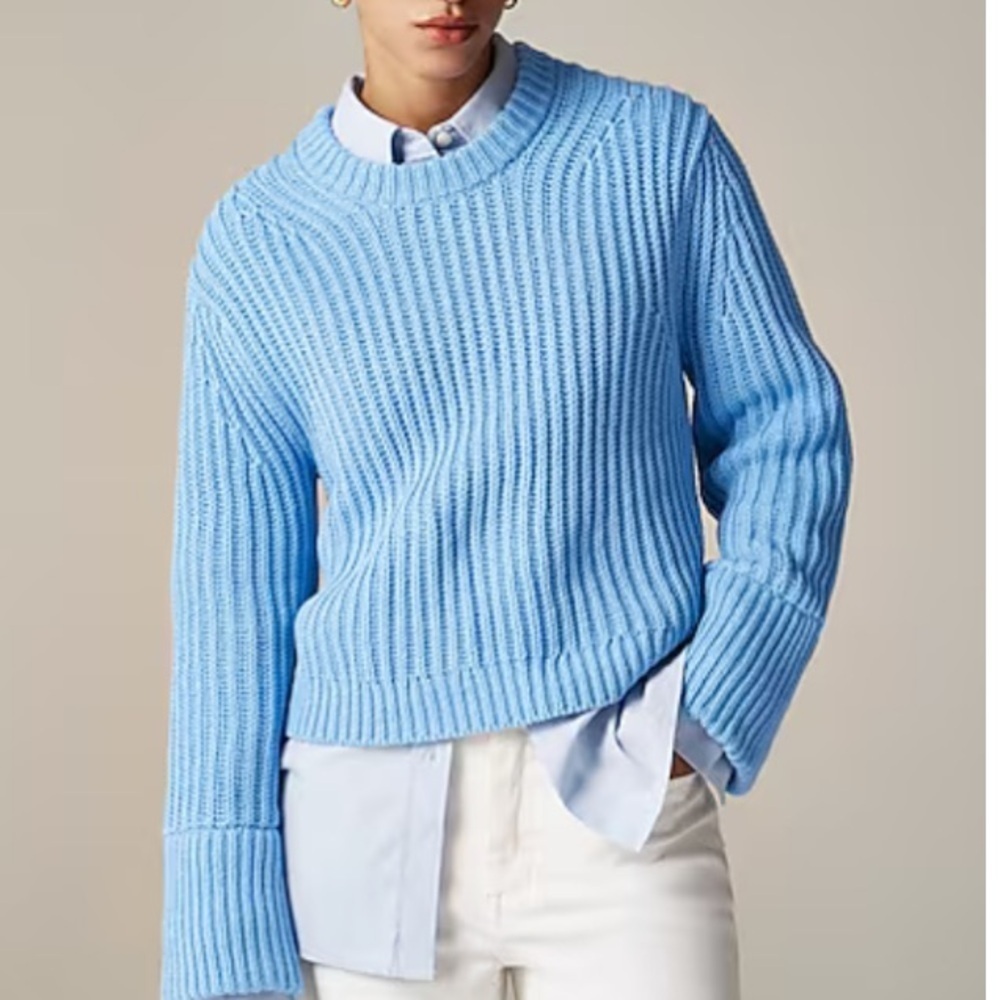J Crew Heritage cotton fisherman crewneck sweater Size XS - Picture 2 of 11